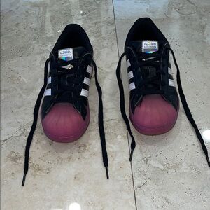 Adidas Kids Black and Purple light up Sneakers